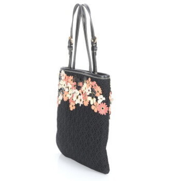 Miu Miu flower motif leather handbag black tote Shoulder Bag - Picture 5 of 11